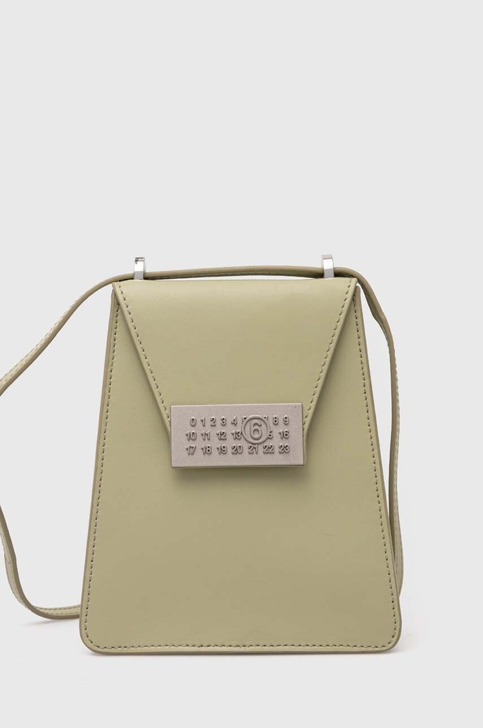 Kožená kabelka MM6 Maison Margiela přírodní kůže zelená SB5WG0018.P6189