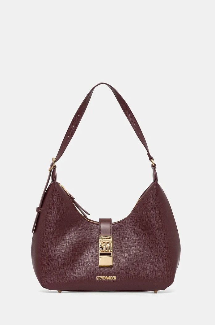 Steve Madden hobo bag pentru femei cu imitație de piele Bovie uni burgundia SM13001510