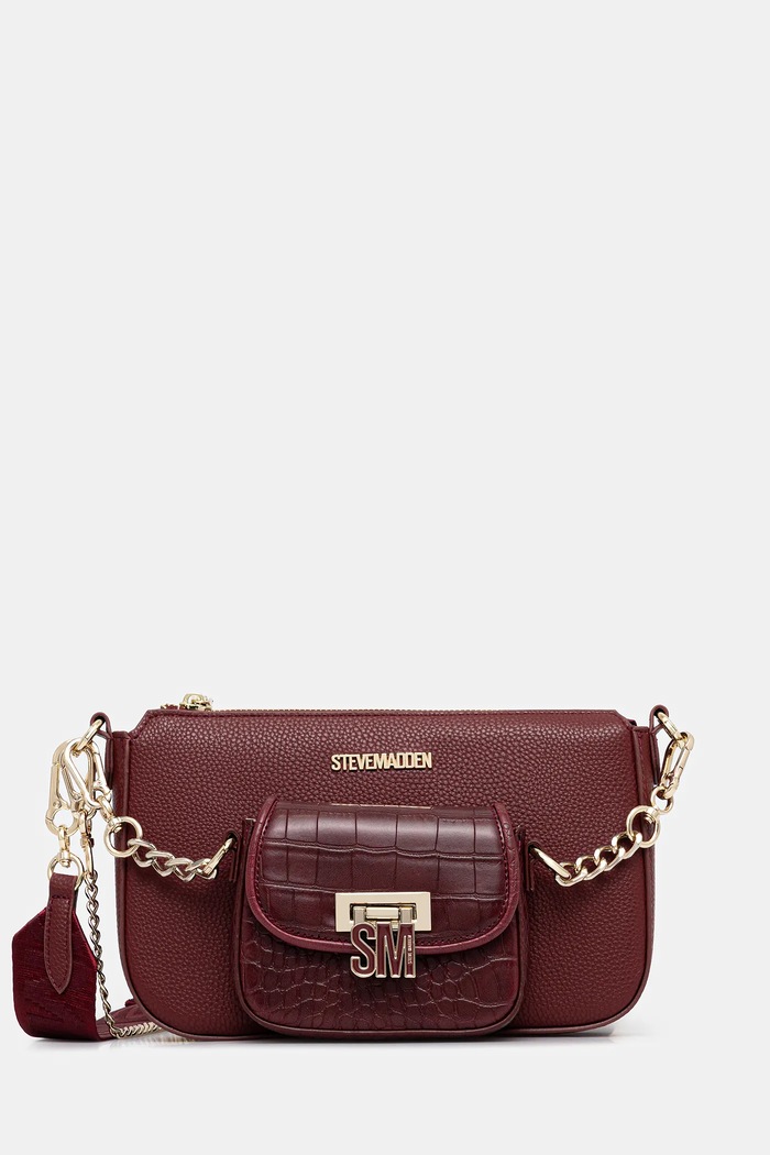 Kabelka Steve Madden Bnaim hladký burgundské SM13001550