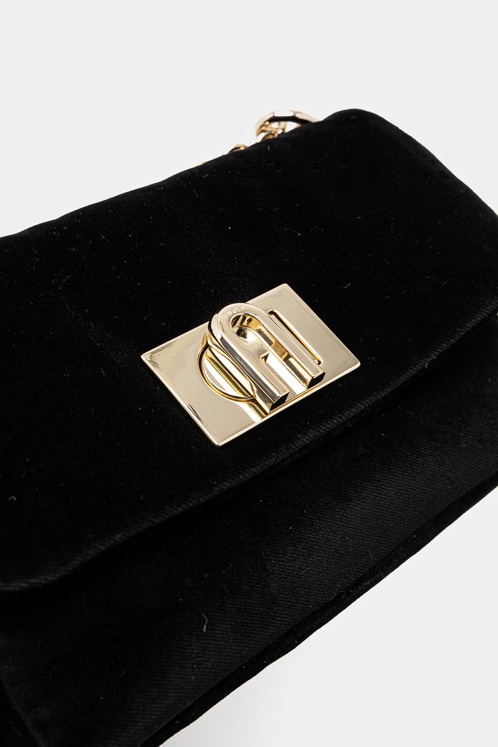 Furla torebka welurowa czarny BAFKACO.BX3356.O6000
