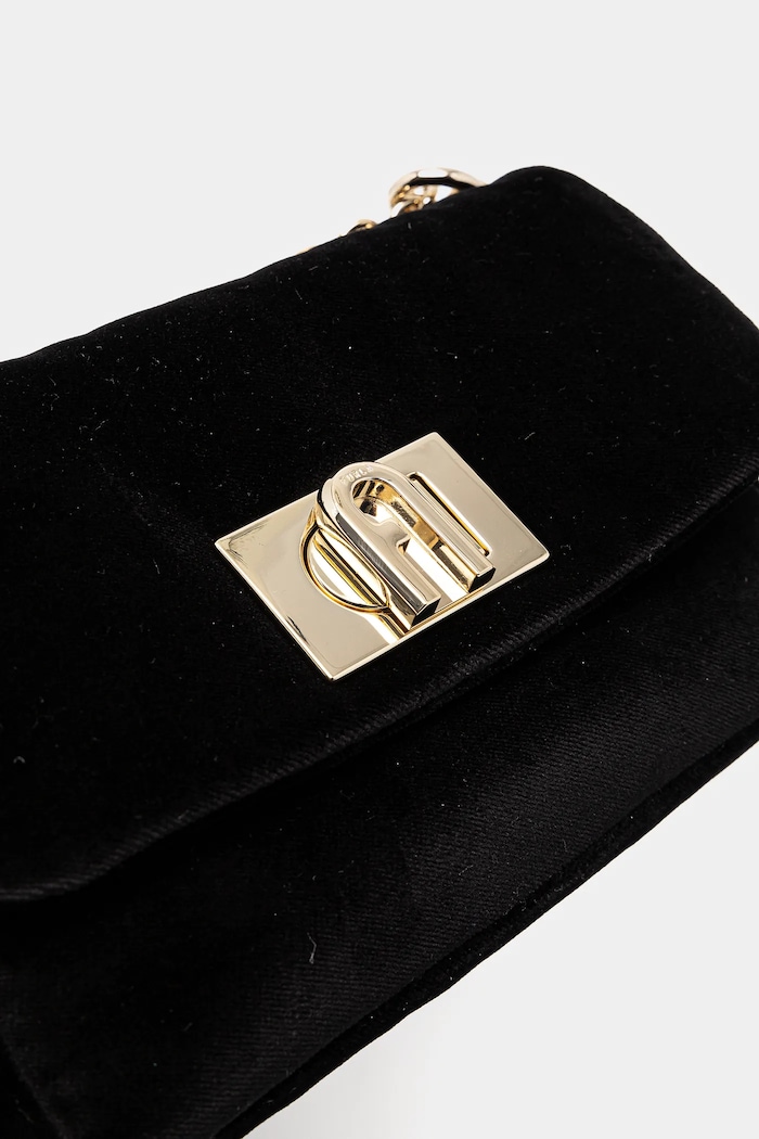 Furla torebka welurowa czarny BAFKACO.BX3356.O6000