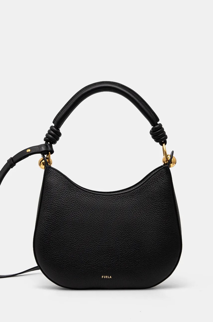 Кожена чанта Furla гладка кожа черен WB01489.BX0176.O6000