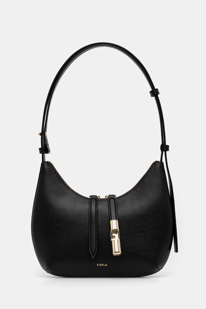 Furla crossbody kabelka dámská kožená Goccia S Shoulder Bag přírodní kůže černá WB01500.BX3353.O6000