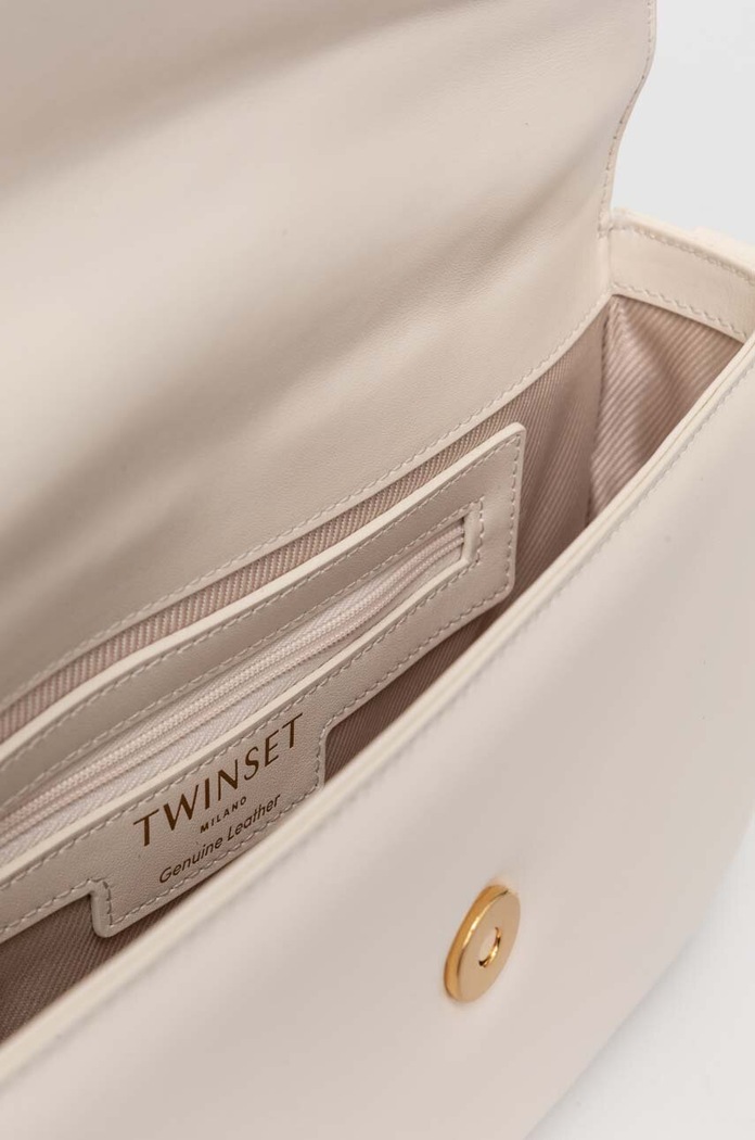 Twinset torebka skórzana beżowy 242TB7090