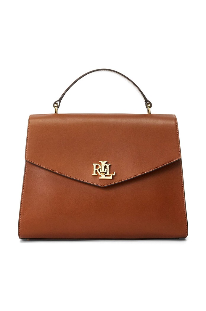 Kožená kabelka Lauren Ralph Lauren přírodní kůže hnědá 431915781