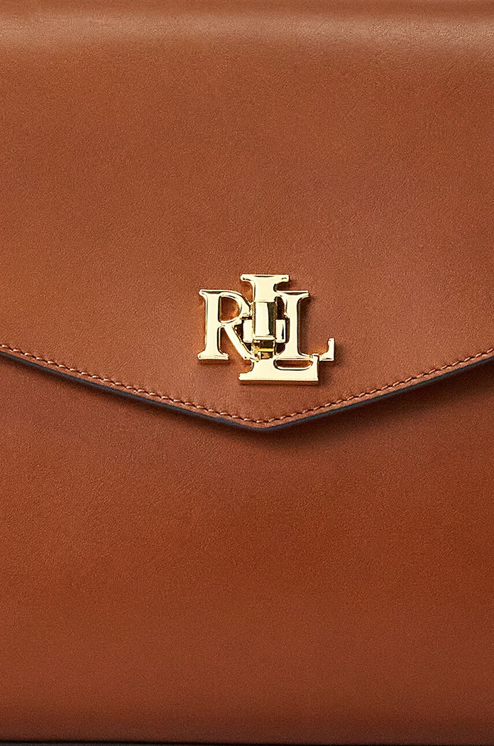 Kožená kabelka Lauren Ralph Lauren 431915781 hnědá