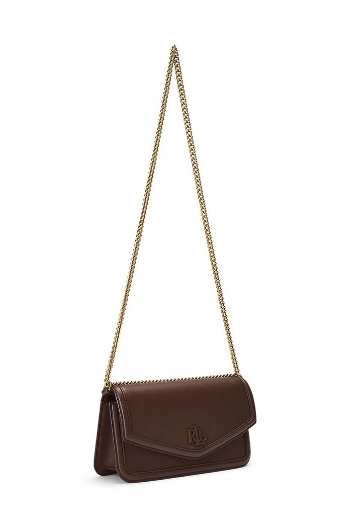 Akcesoria Lauren Ralph Lauren Torebka skórzana 431941874 brązowy