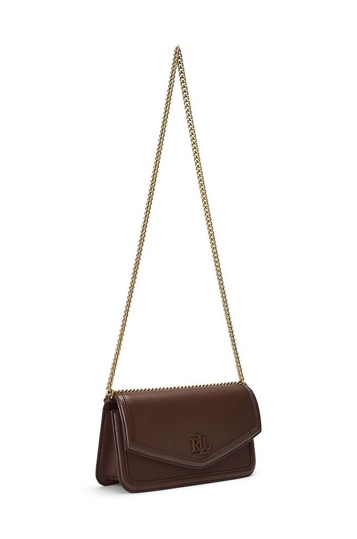 Akcesoria Lauren Ralph Lauren Torebka skórzana 431941874 brązowy