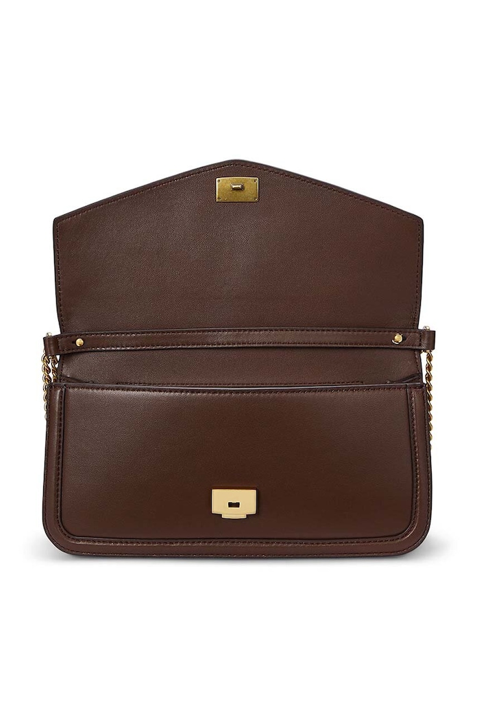 Torebka skórzana Lauren Ralph Lauren 431941874 brązowy