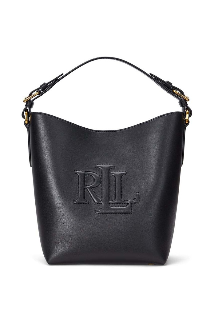 Kožená kabelka Lauren Ralph Lauren přírodní kůže černá 431950855