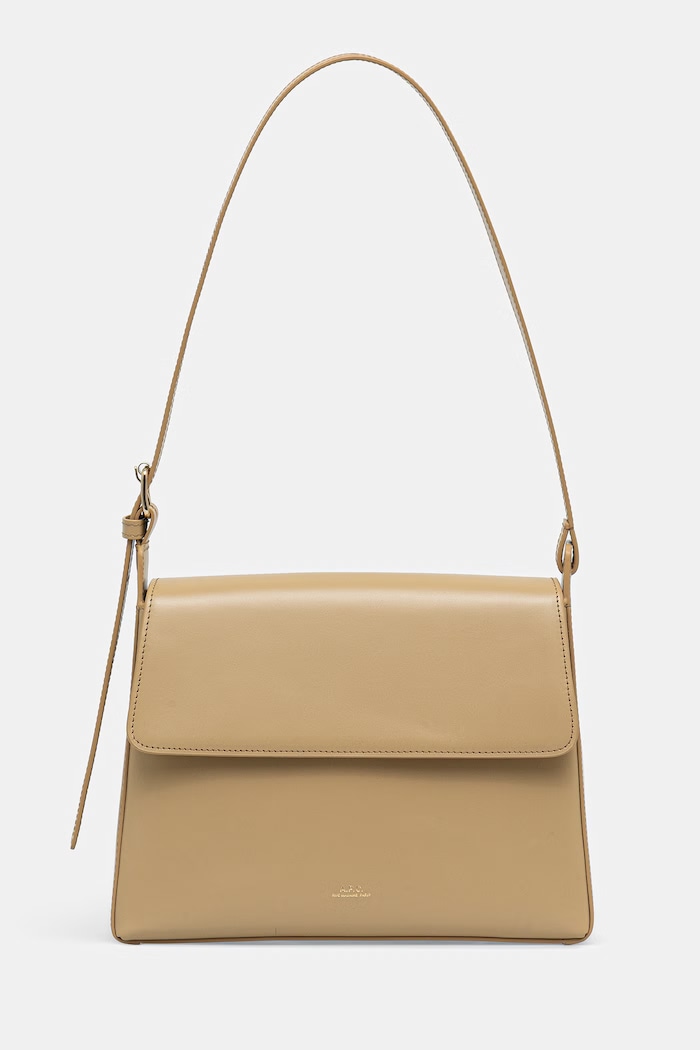 A.P.C. torebka skórzana sac virginie flap skóra licowa beżowy PXBRU.F61924