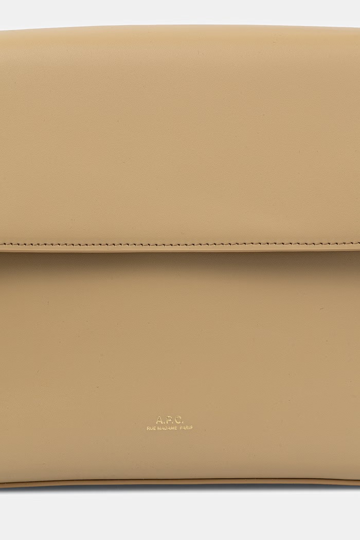 A.P.C. torebka skórzana sac virginie flap beżowy PXBRU.F61924