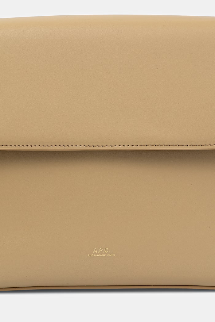 A.P.C. torebka skórzana sac virginie flap beżowy PXBRU.F61924
