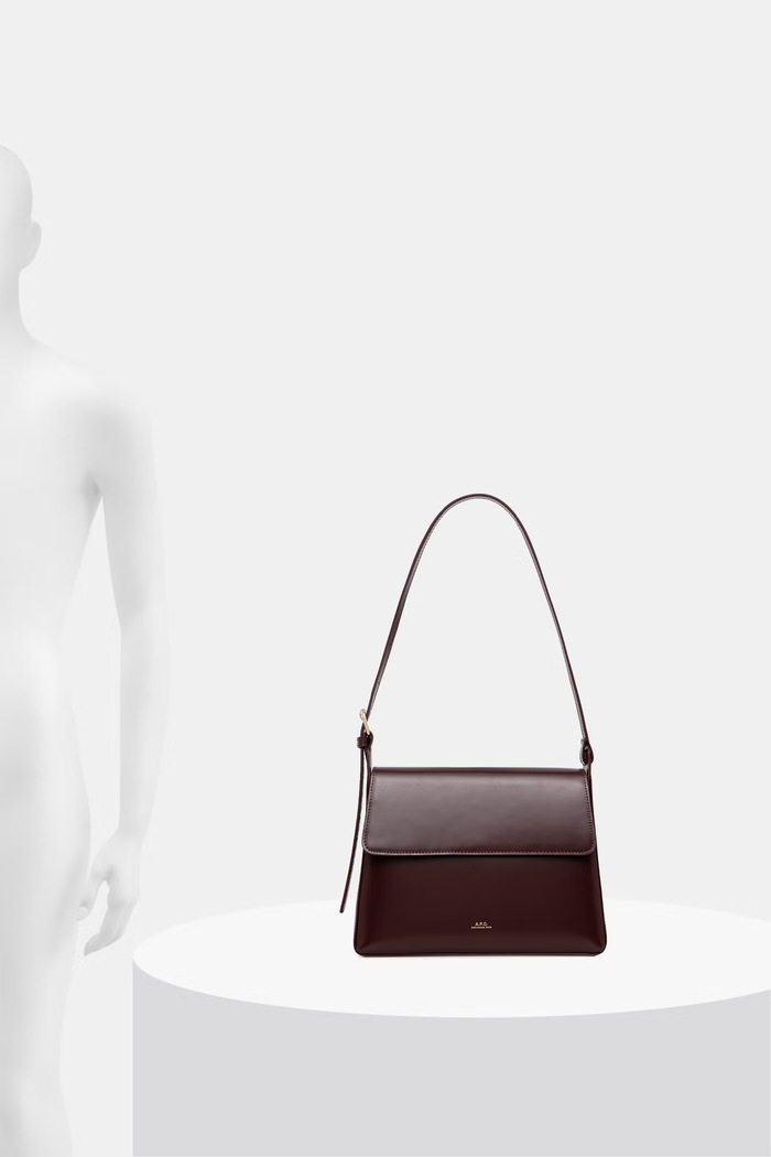 A.P.C. torebka skórzana sac virginie flap PXBRU.F61924