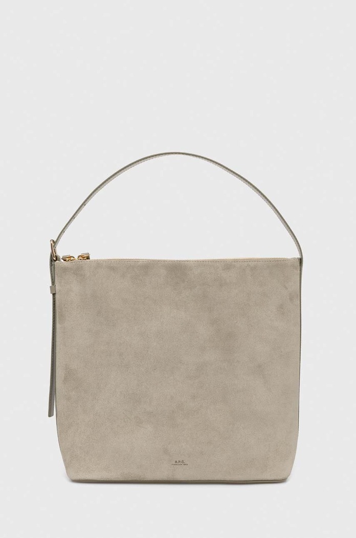 A.P.C. Geanta de mana din piele intoarsa sac vera verde PXCAL.F61902