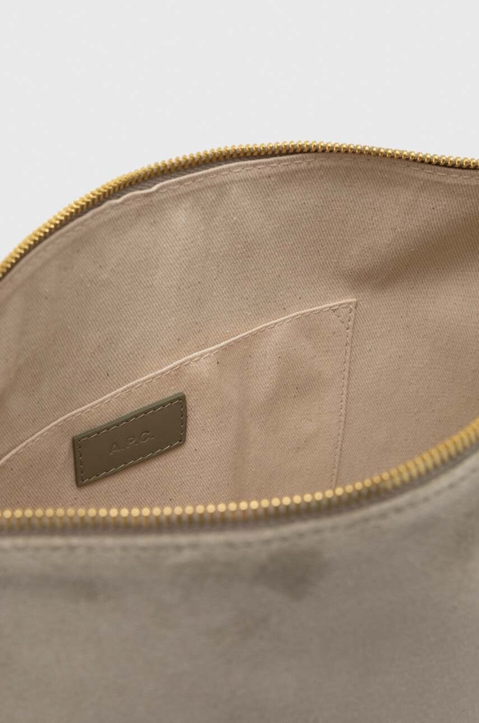 Geanta de mana din piele intoarsa sac vera A.P.C. verde PXCAL.F61902