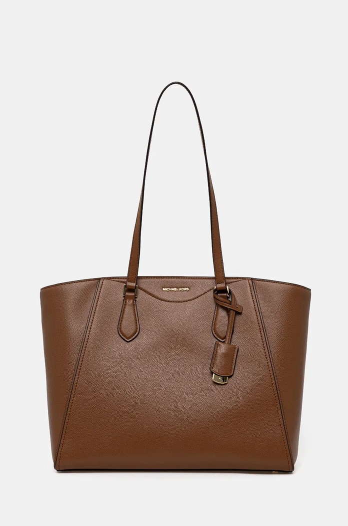 Kožna torba MICHAEL Michael Kors bez uzorka smeđa 30F4GTBT7L