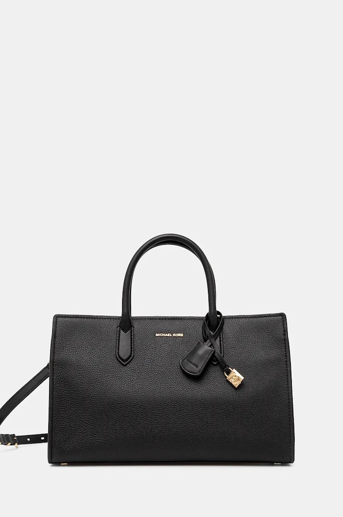 Kožená kabelka MICHAEL Michael Kors přírodní kůže černá 30F4GETS2L