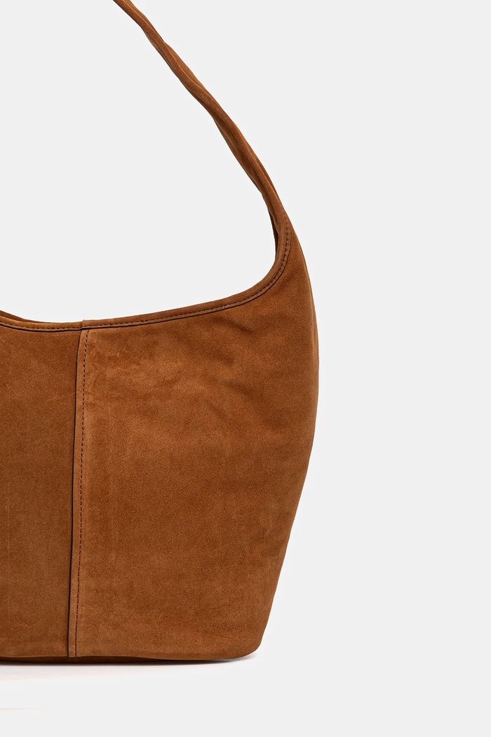 Accesorii MICHAEL Michael Kors geantă de mână din piele întoarsă 30F4G2YL6S maro