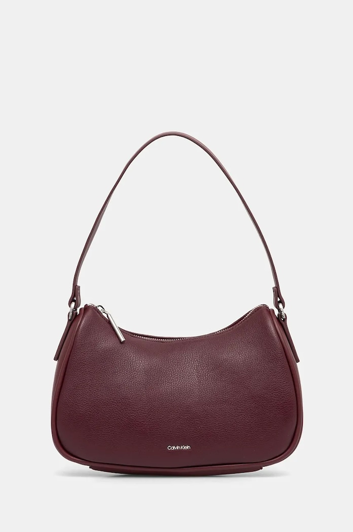 Torba Calvin Klein bez uzorka bordo K60K612517