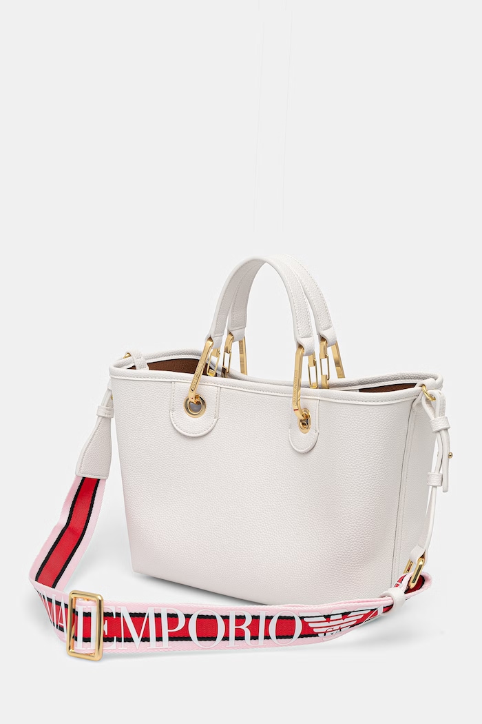 Doplnky Emporio Armani crossbody kabelka dámska z imitácie kože EW000361.AF12103 biela