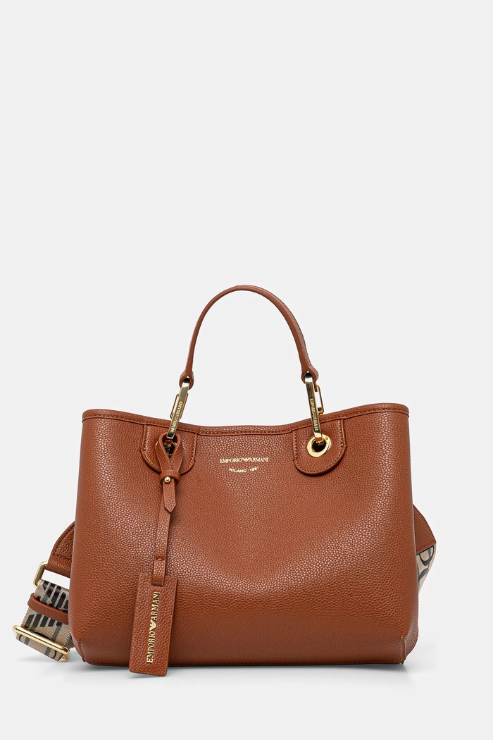 Emporio Armani crossbody kabelka dámska z imitácie kože jednofarebný hnedá EW000361.AF12103
