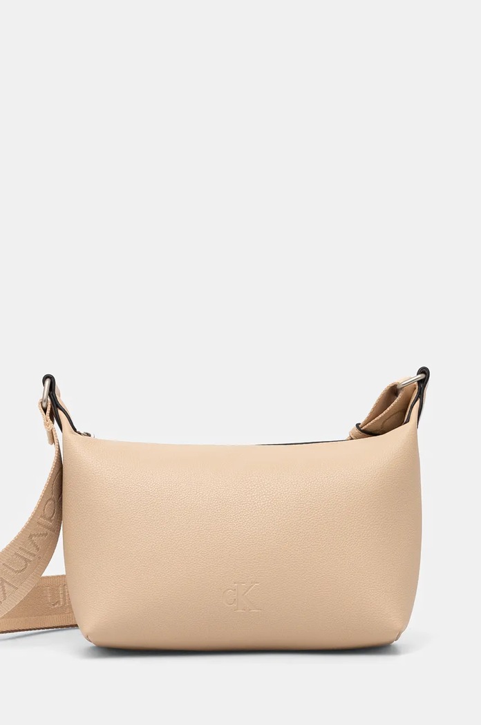 Kabelka Calvin Klein Jeans imitácia kože béžová K60K612713