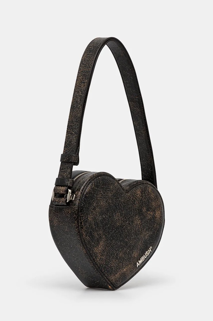 Kabelka AMBUSH Crackle Heart Shoulder Bag BWNN006F24LEA0011000 černá AW24