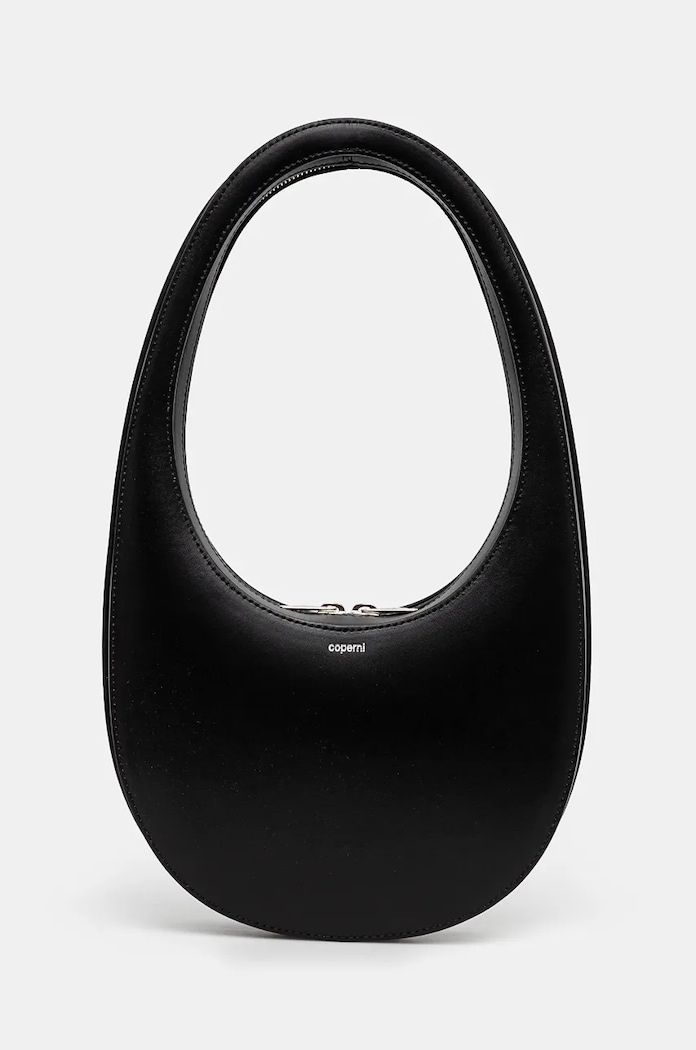 Kožená kabelka Coperni Swipe Bag usňová koža čierna COPBA01405