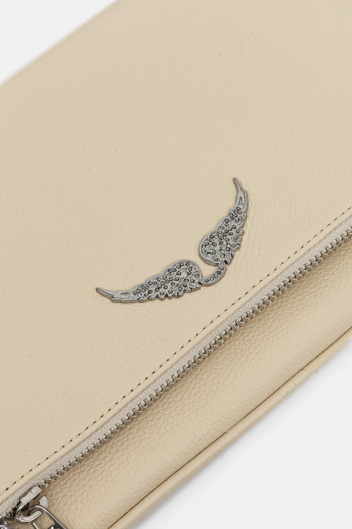 Zadig&Voltaire torebka damska skórzana ROCK GRAINED LEATHER beżowy LWBA00001