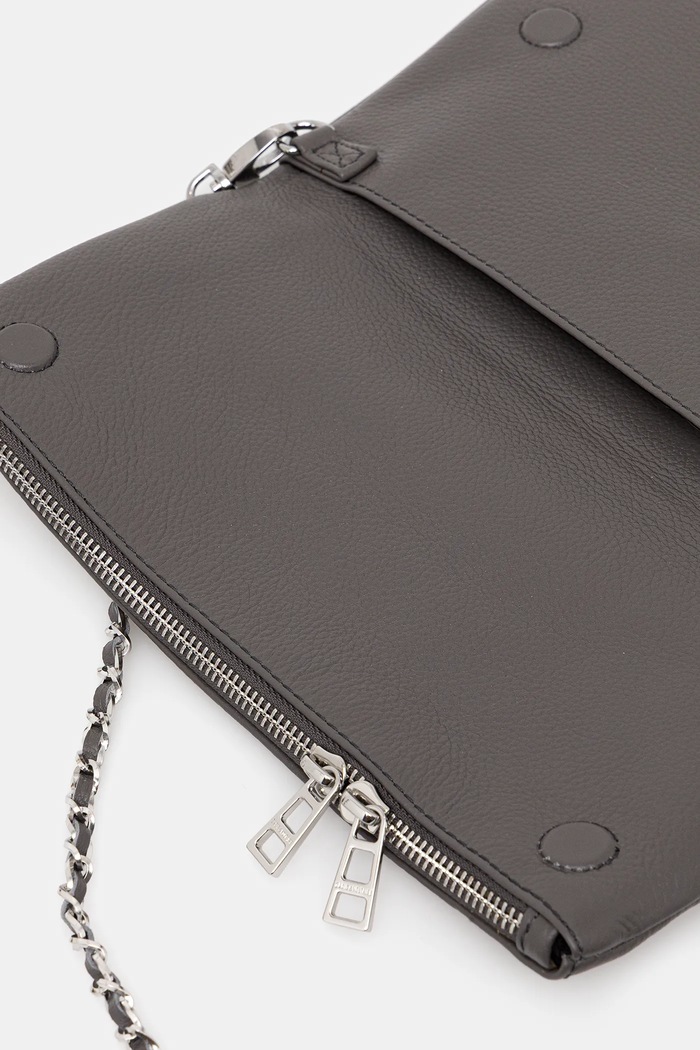 Zadig&Voltaire taška dámská kožená ROCK GRAINED LEATHER LWBA00001 šedá