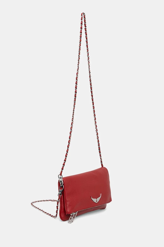 Zadig&Voltaire μικρή τσάντα γυναικεία δερμάτινη ROCK GRAINED LEATHER LWBA00001 κόκκινο AA00
