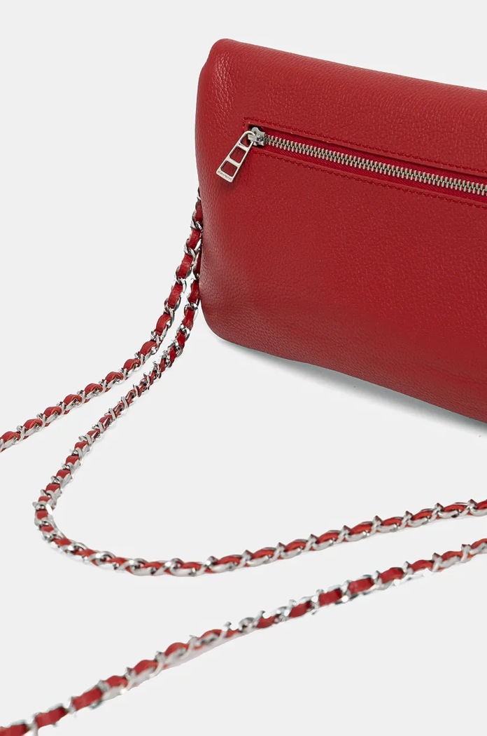 Zadig&Voltaire μικρή τσάντα γυναικεία δερμάτινη ROCK GRAINED LEATHER κόκκινο LWBA00001