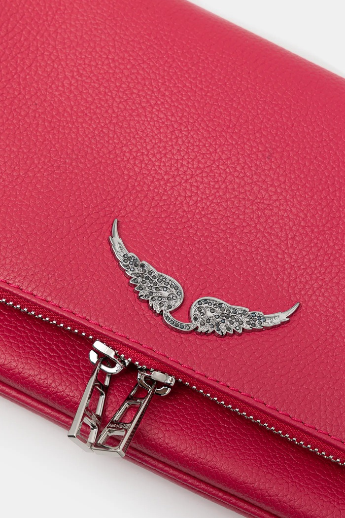 Kožená kabelka ZADIG&VOLTAIRE ROCK GRAINED LEATHER růžová LWBA00001