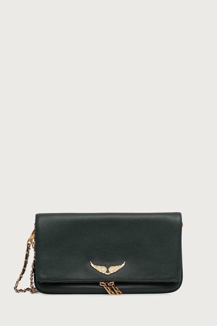 Zadig&Voltaire Torebka damska skórzana ROCK GRAINED LEATHER zielony LWBA00001