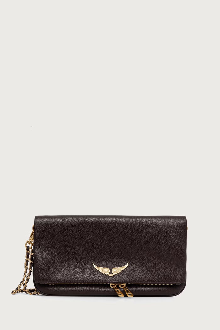 Zadig&Voltaire Torebka damska skórzana ROCK GRAINED LEATHER brązowy LWBA00001