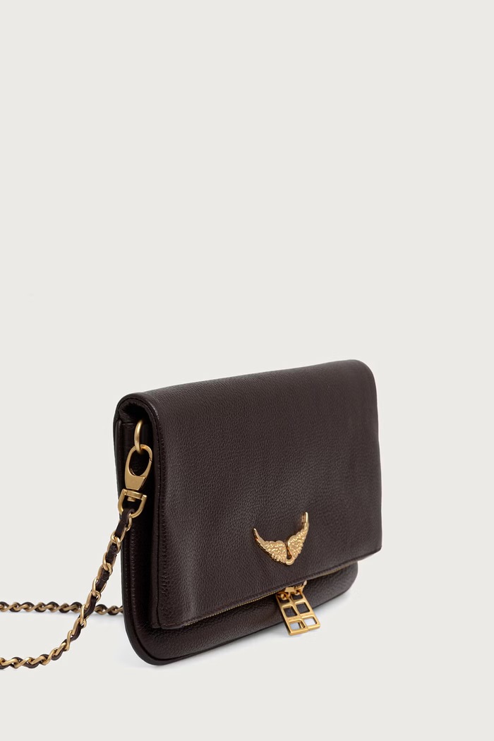 Zadig&Voltaire Torebka damska skórzana ROCK GRAINED LEATHER LWBA00001 brązowy AA00