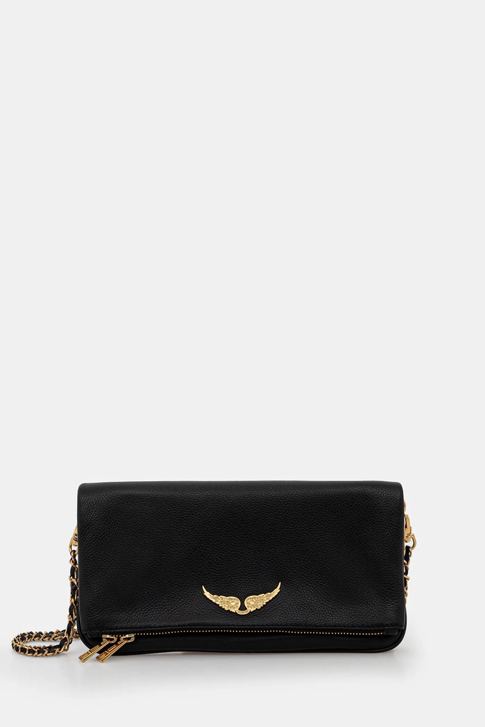 Zadig&Voltaire női bőr táska ROCK GRAINED LEATHER nappa bőr fekete LWBA00001