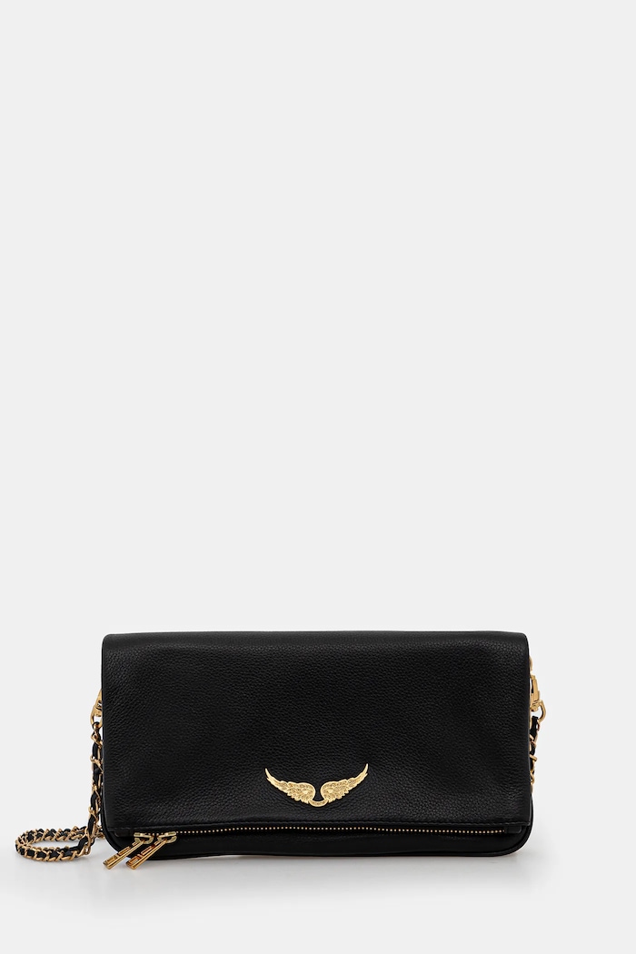 Zadig&Voltaire női bőr táska ROCK GRAINED LEATHER nappa bőr fekete LWBA00001