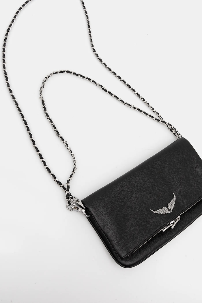 Zadig&Voltaire geantă pentru femei din piele ROCK GRAINED LEATHER LWBA00001 negru AA00