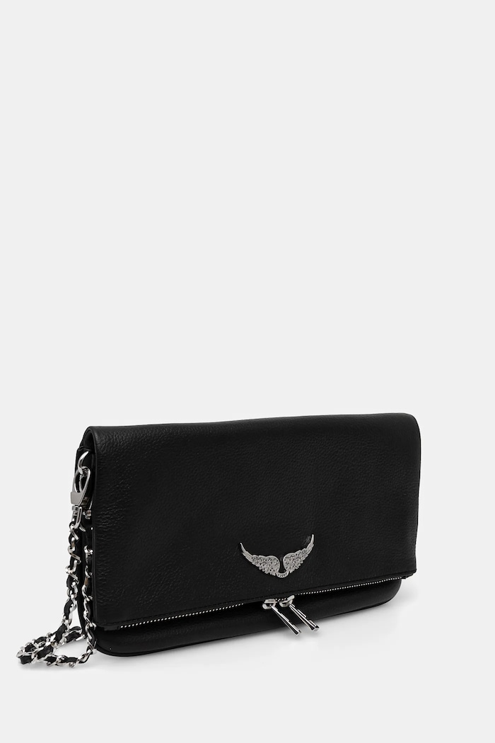 Accesorii Zadig&Voltaire geantă pentru femei din piele ROCK GRAINED LEATHER LWBA00001 negru