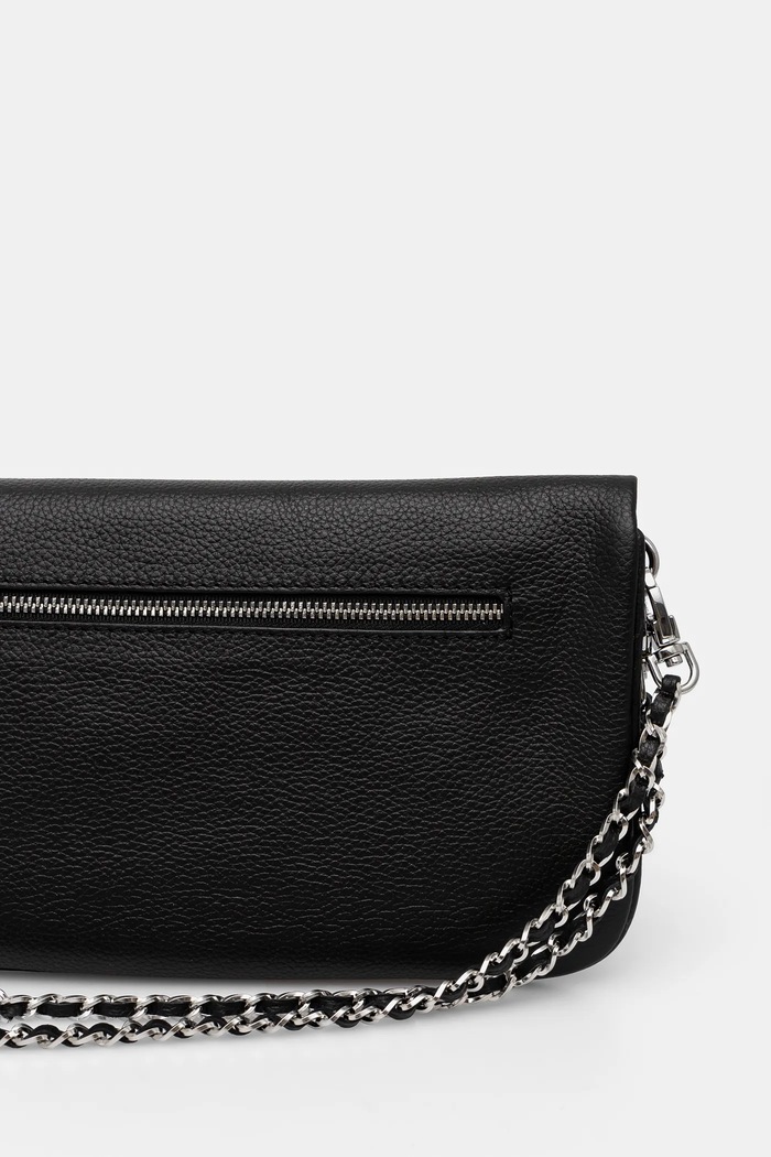 Zadig&Voltaire geantă pentru femei din piele ROCK GRAINED LEATHER negru LWBA00001