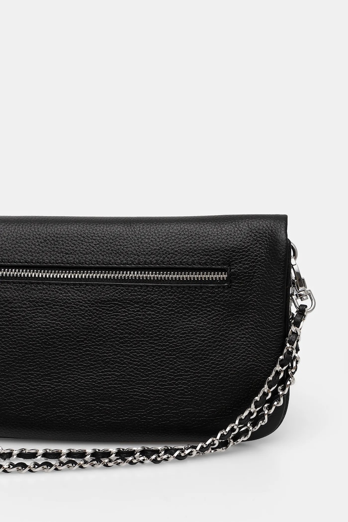 Zadig&Voltaire geantă pentru femei din piele ROCK GRAINED LEATHER negru LWBA00001