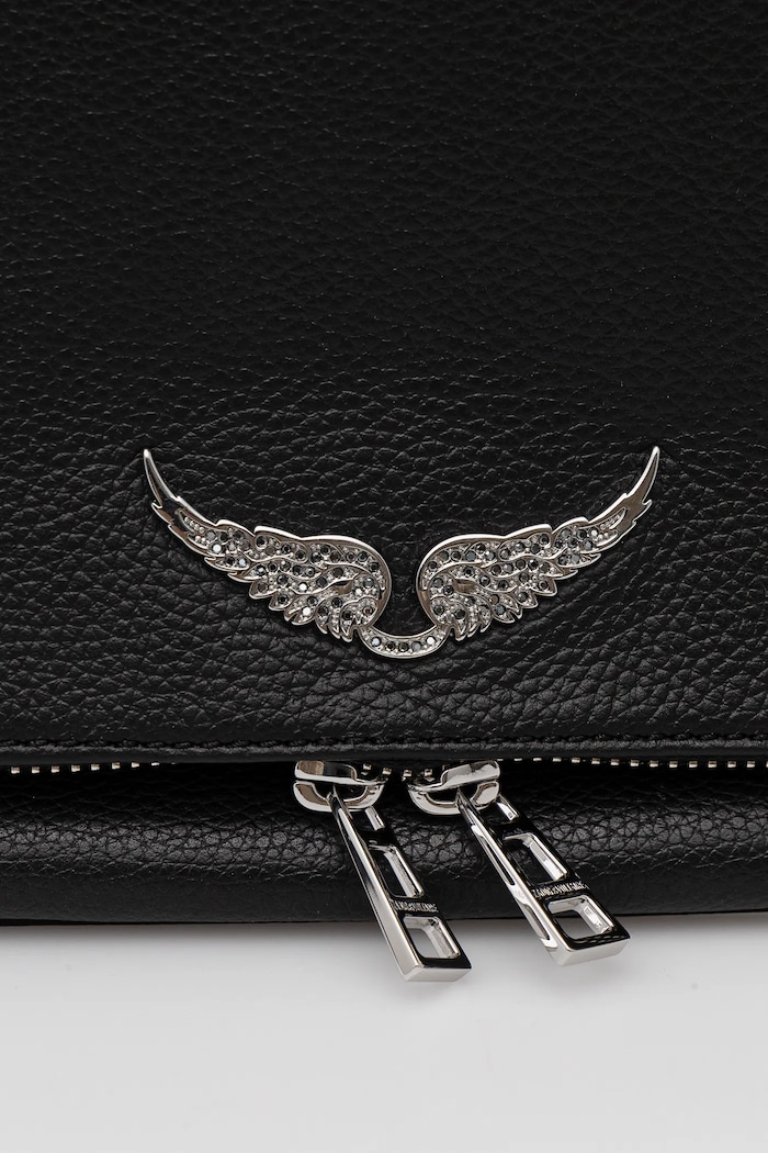 Zadig&Voltaire geantă pentru femei din piele ROCK GRAINED LEATHER LWBA00001 negru