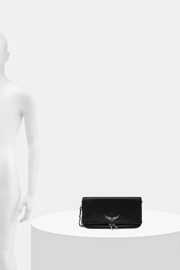 Zadig&Voltaire geantă pentru femei din piele ROCK GRAINED LEATHER LWBA00001
