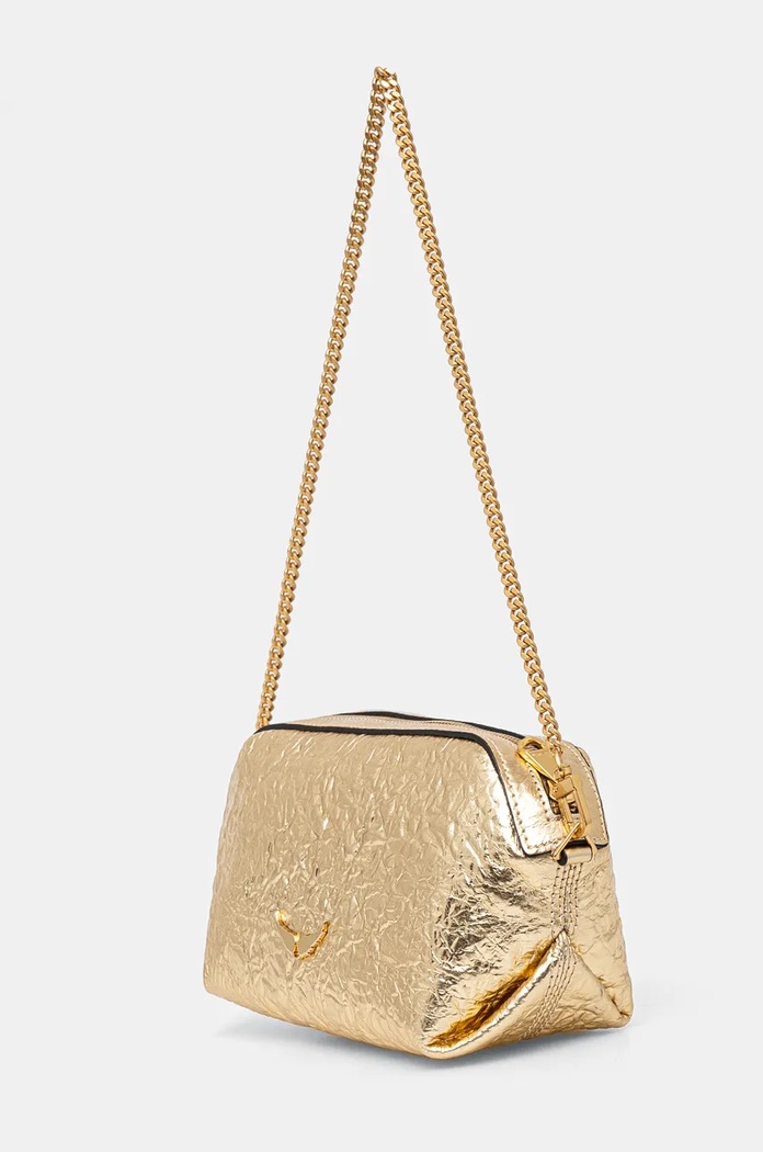 Δερμάτινη τσάντα ZADIG&VOLTAIRE LWBA02570 χρυσαφί AW24