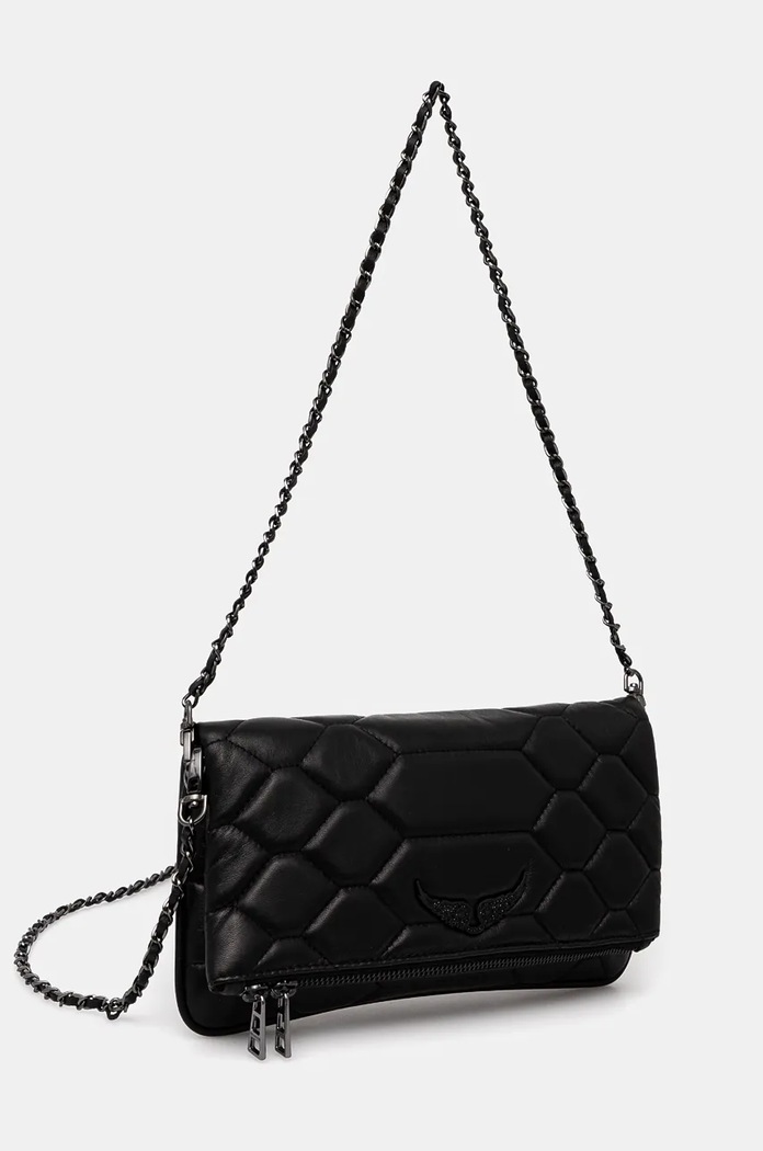 Kožená kabelka ZADIG&VOLTAIRE ROCK XL MAT SCALE LWBA02581 černá AA00