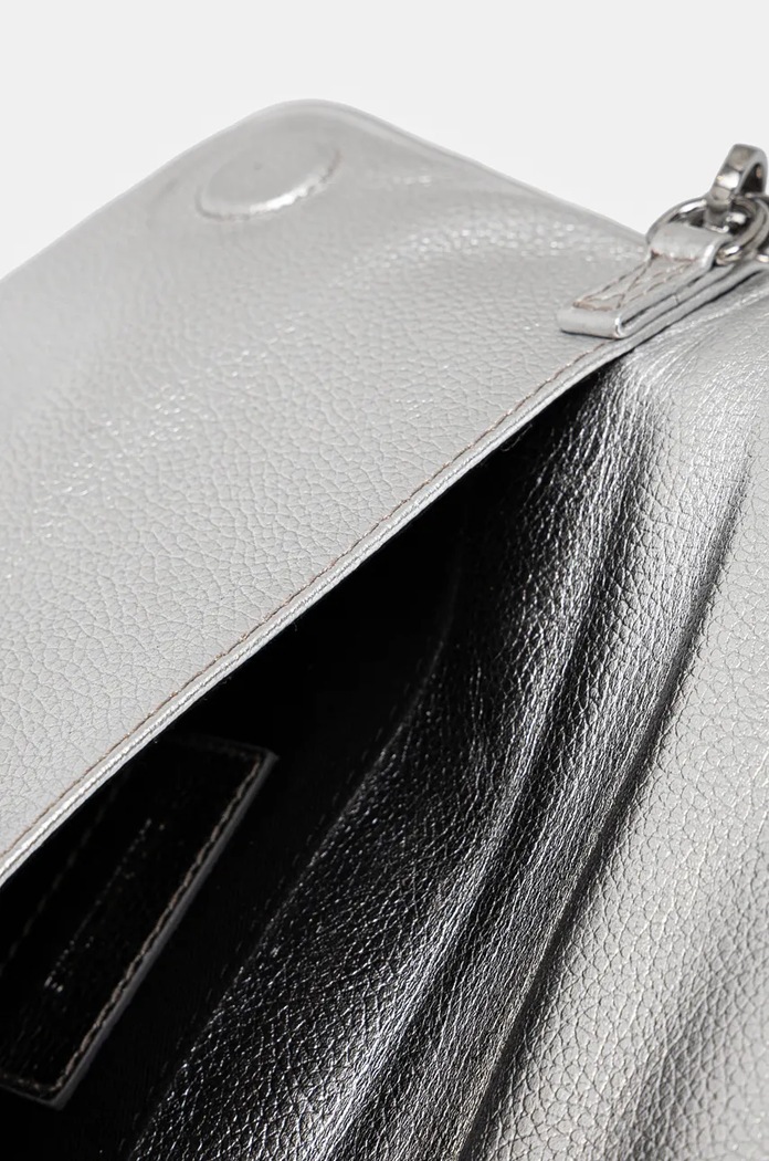 Kožená kabelka ZADIG&VOLTAIRE LWBA02551 stříbrná