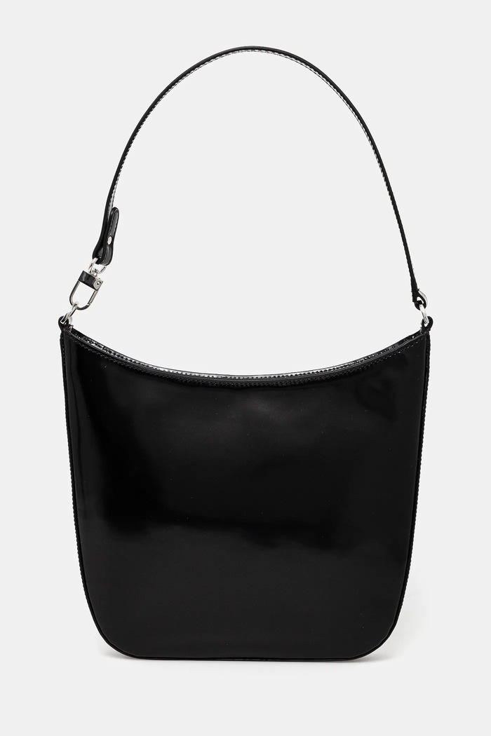 Kožna torba By Far Suli bez uzorka crna MWBSB053CL017BK001PL