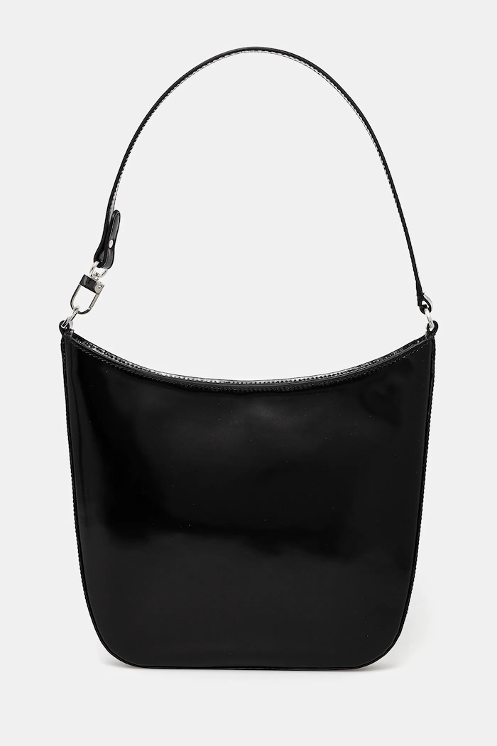 Kožna torba By Far Suli bez uzorka crna MWBSB053CL017BK001PL